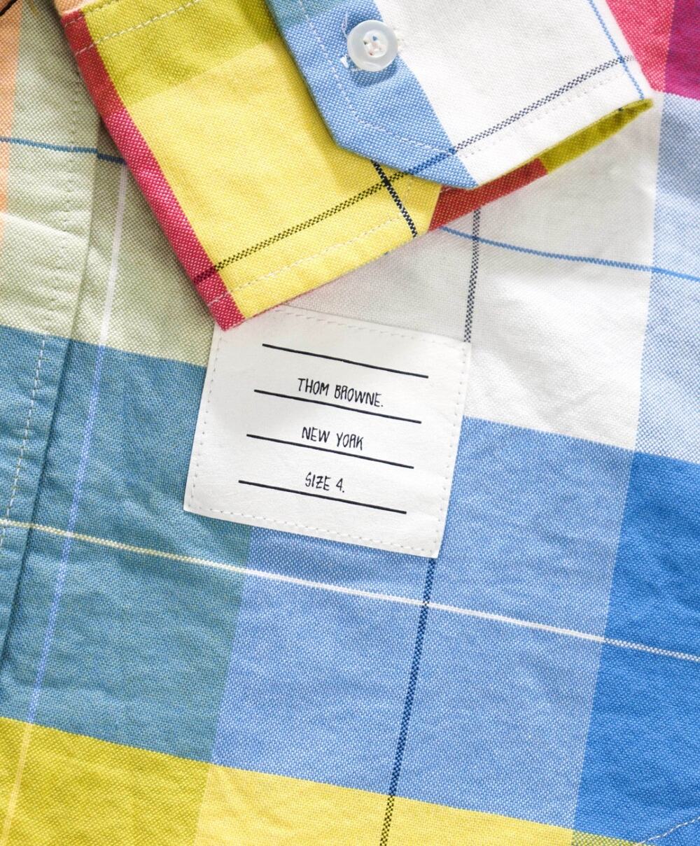 THOM BROWNE - Multi-Color Plaid Cotton Shirt - TB 4